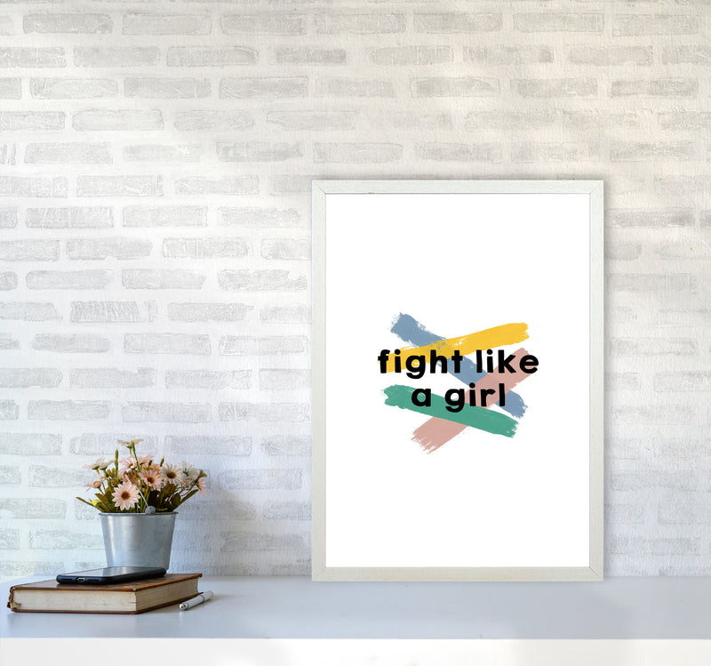 Fight Like A Girl Print By Orara Studio A2 Oak Frame
