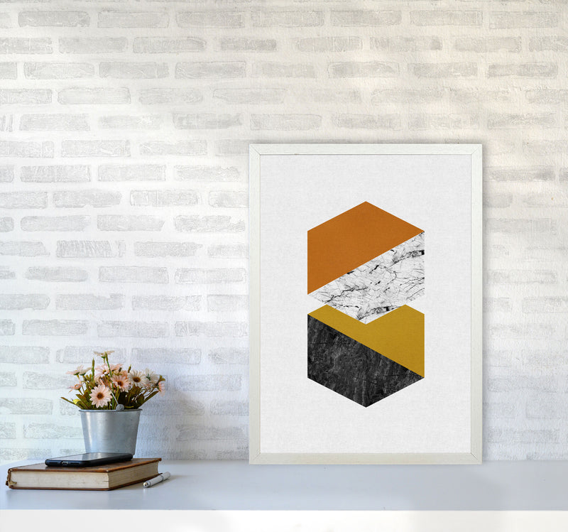 Geometric Hexagons Print By Orara Studio A2 Oak Frame