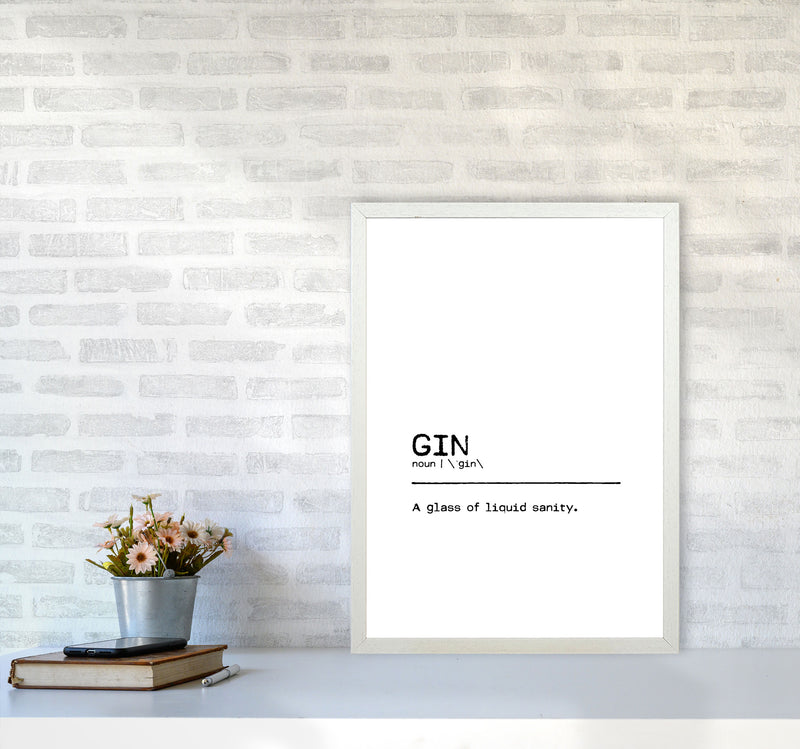 Gin Sanity Definition Quote Print By Orara Studio A2 Oak Frame