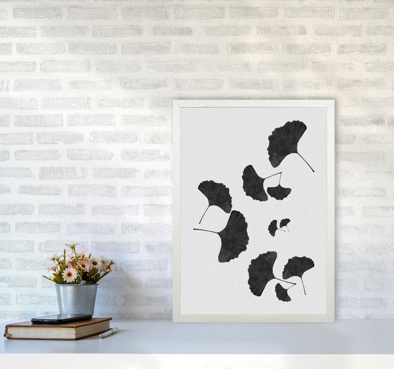 Ginkgo Leaf Black & White I Print By Orara Studio A2 Oak Frame