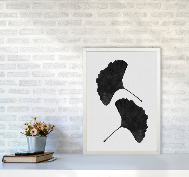 Ginkgo Leaf Black & White II Print By Orara Studio A2 Oak Frame