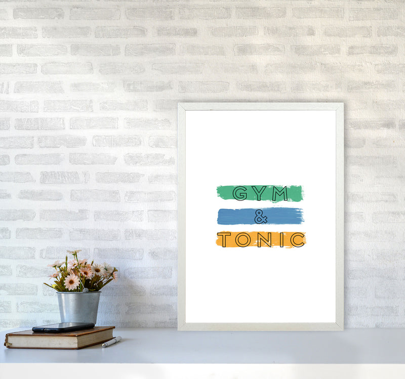 Gym & Tonic Print By Orara Studio, Framed Kitchen Wall Art A2 Oak Frame