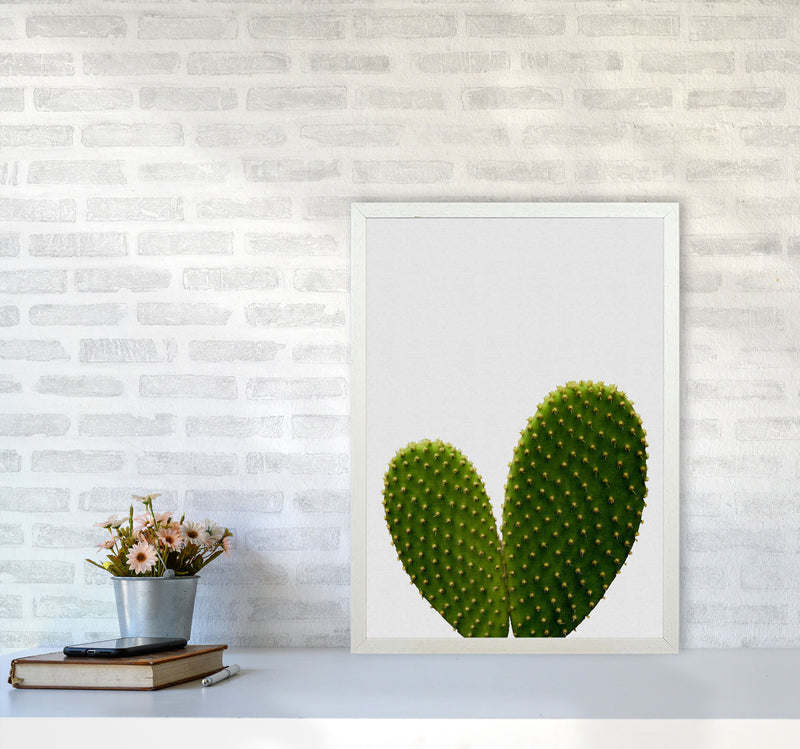 Heart Cactus Print By Orara Studio, Framed Botanical & Nature Art Print A2 Oak Frame