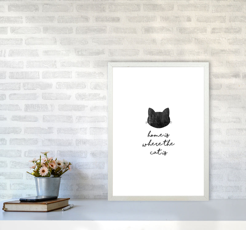 Home Is Where The Cat Is Print By Orara Studio Animal Art Print A2 Oak Frame