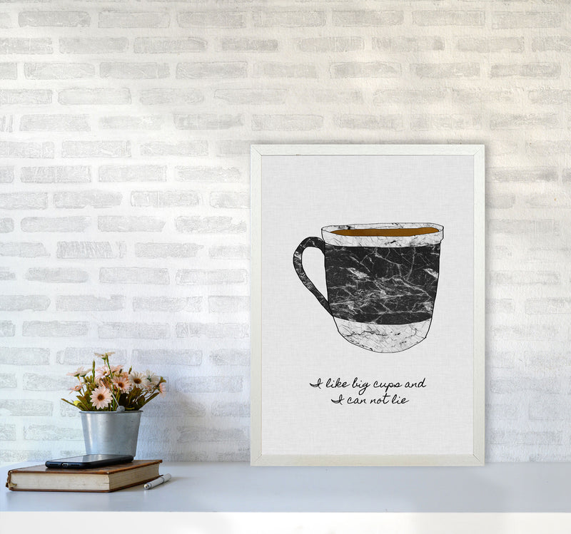 I Like Big Cups Print By Orara Studio, Framed Kitchen Wall Art A2 Oak Frame
