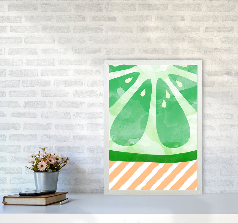Lime Abstract Print By Orara Studio, Framed Kitchen Wall Art A2 Oak Frame