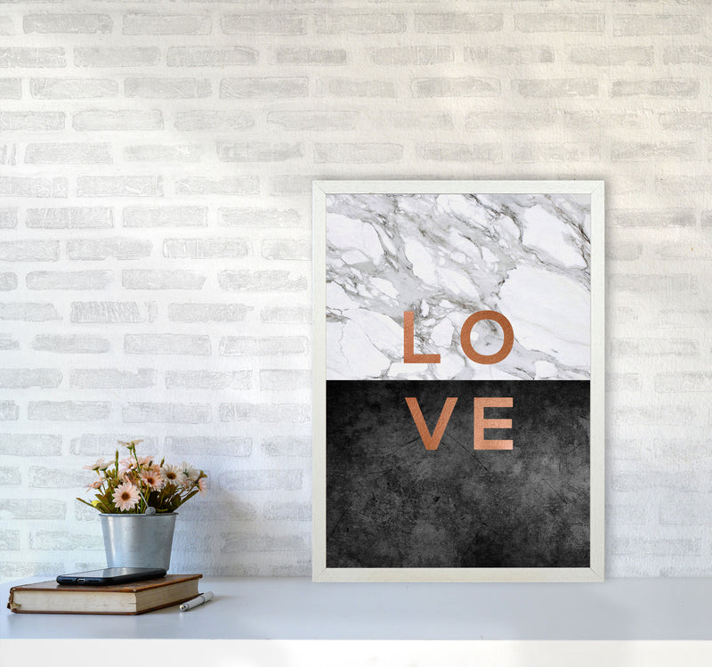 Love Copper Quote Print By Orara Studio A2 Oak Frame