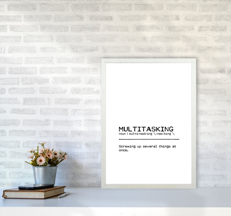 Multitasking Screwing Up Definition Quote Print By Orara Studio A2 Oak Frame