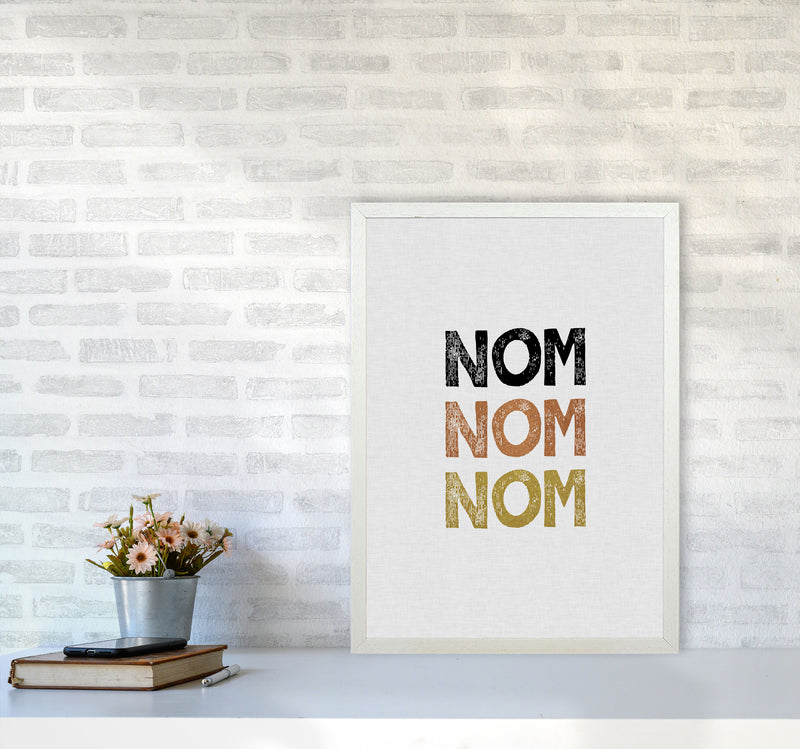 Nom Nom Nom Print By Orara Studio, Framed Kitchen Wall Art A2 Oak Frame