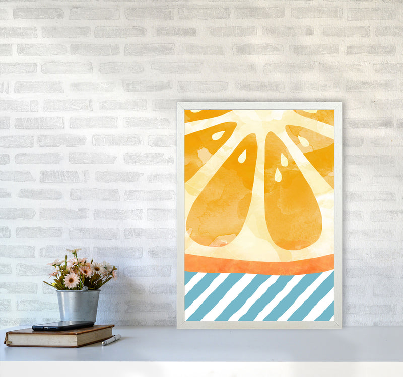 Orange Abstract Print By Orara Studio, Framed Kitchen Wall Art A2 Oak Frame