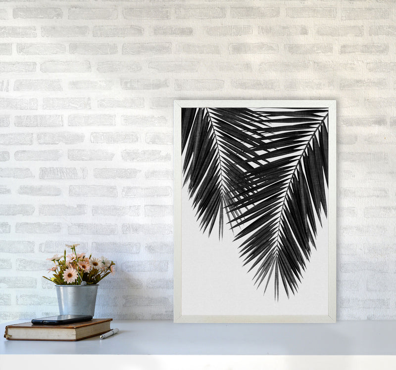 Palm Leaf Black & White II Print By Orara Studio A2 Oak Frame
