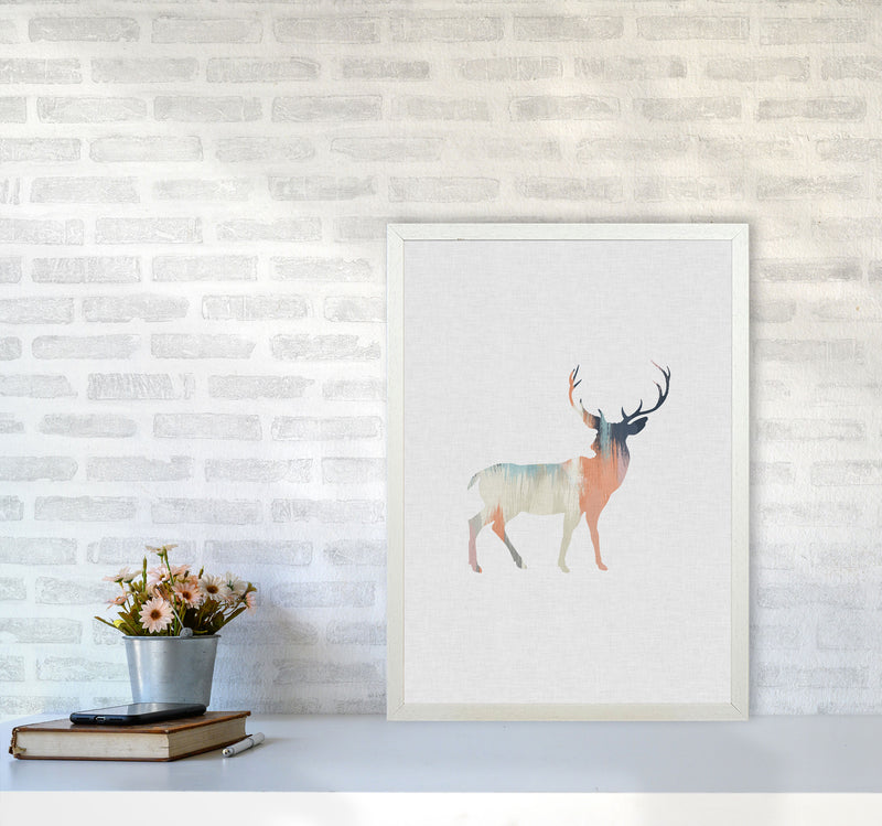 Pastel Deer I Print By Orara Studio Animal Art Print A2 Oak Frame