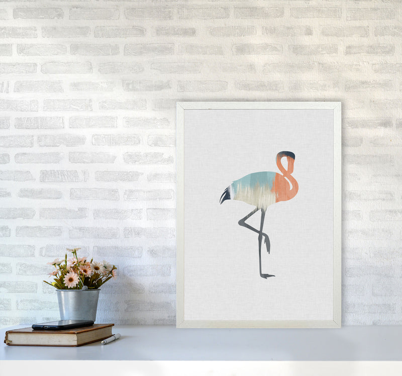Pastel Flamingo Print By Orara Studio Animal Art Print A2 Oak Frame