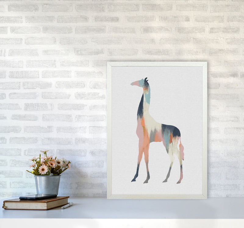 Pastel Giraffe Print By Orara Studio Animal Art Print A2 Oak Frame