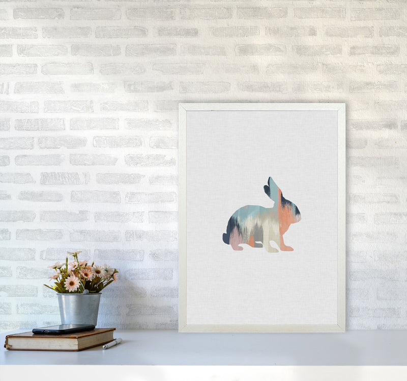 Pastel Rabbit Print By Orara Studio Animal Art Print A2 Oak Frame