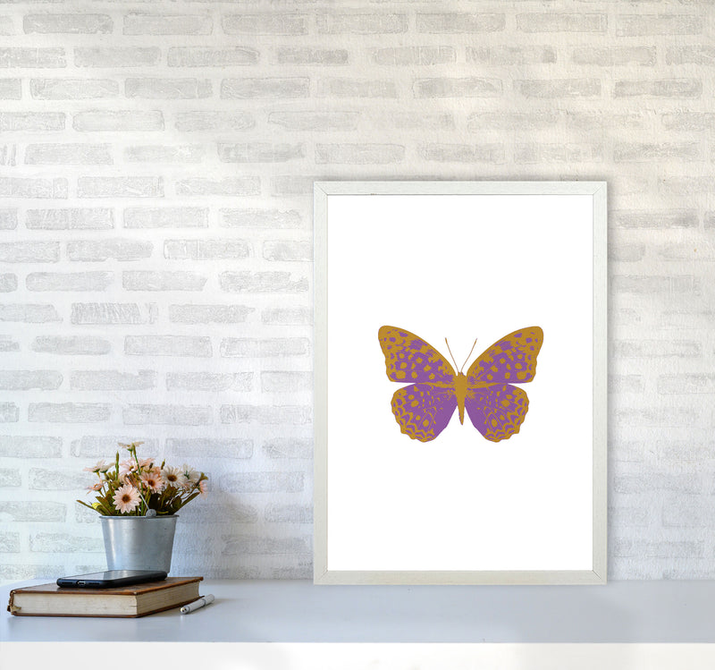 Purple Butterfly Print By Orara Studio Animal Art Print A2 Oak Frame