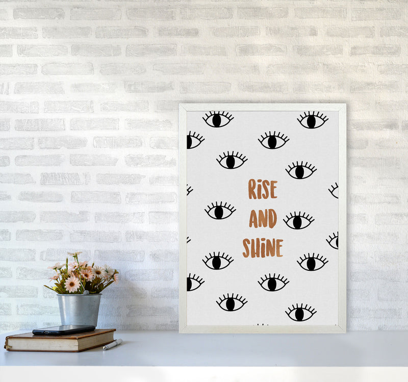 Rise & Shine Bedroom Quote Print By Orara Studio A2 Oak Frame