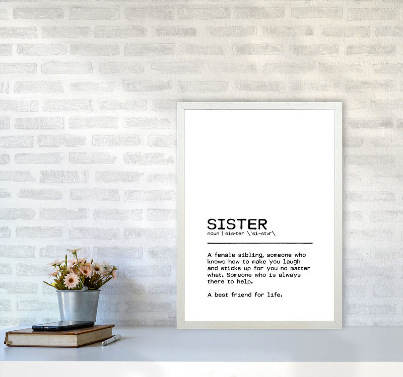 Sister Best Friend Definition Quote Print By Orara Studio A2 Oak Frame