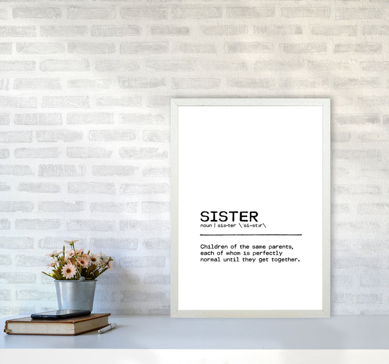 Sister Normal Definition Quote Print By Orara Studio A2 Oak Frame