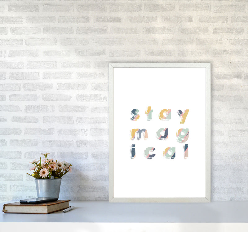 Stay Magical Print By Orara Studio, Framed Childrens Nursey Wall Art Poster A2 Oak Frame