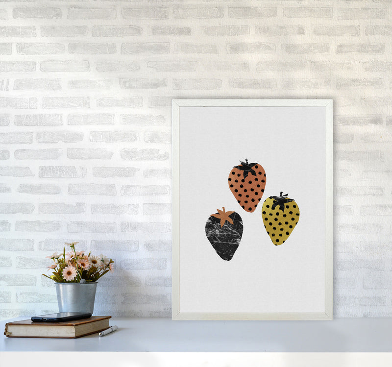 Strawberries Print By Orara Studio, Framed Kitchen Wall Art A2 Oak Frame