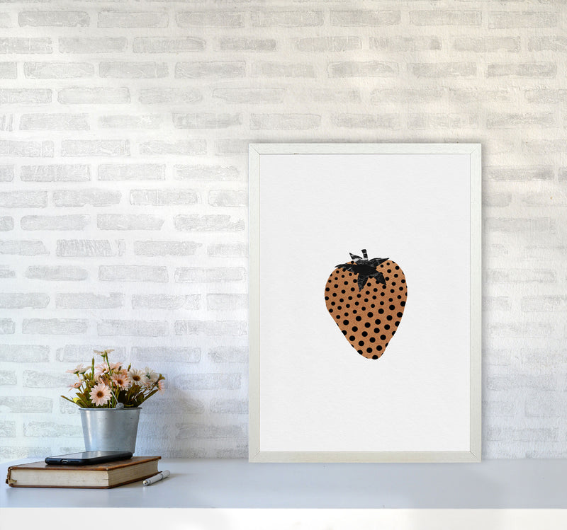 Strawberry Fruit Illustration Print By Orara Studio, Framed Kitchen Wall Art A2 Oak Frame