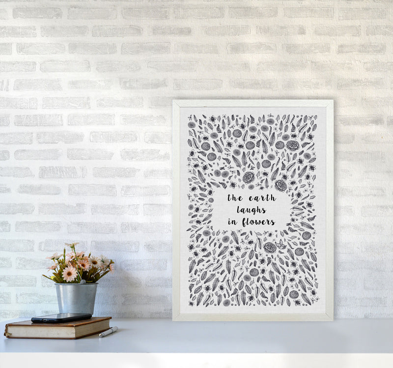The Earth Laughs In Flowers Shakespeare Quote Print By Orara Studio A2 Oak Frame