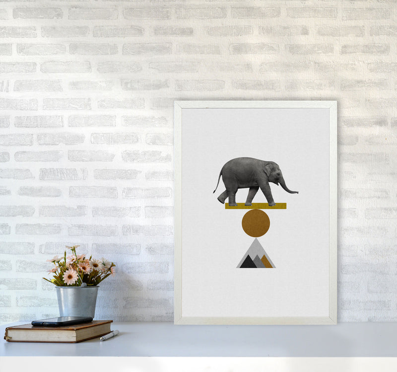 Tribal Elephant Print By Orara Studio Animal Art Print A2 Oak Frame