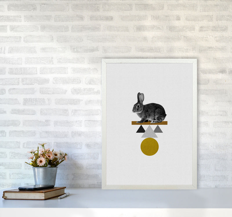 Tribal Rabbit Print By Orara Studio Animal Art Print A2 Oak Frame