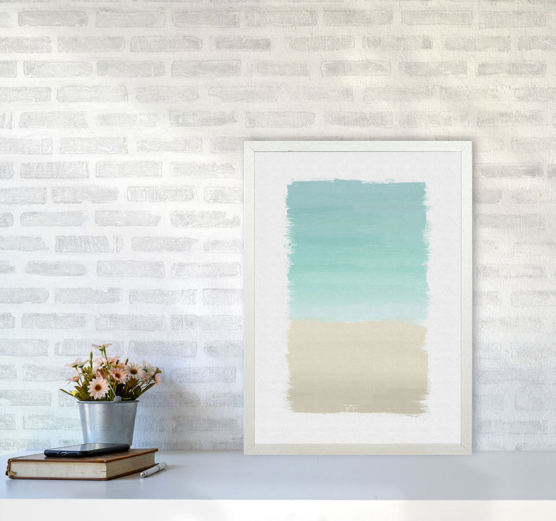 Turquoise Abstract Print By Orara Studio A2 Oak Frame