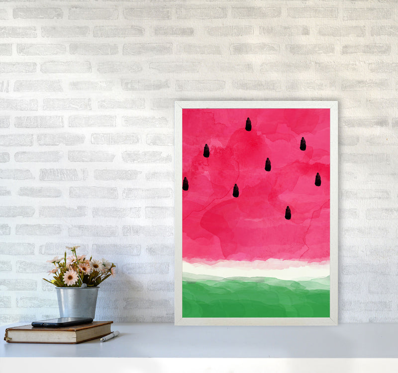 Watermelon Abstract Print By Orara Studio, Framed Kitchen Wall Art A2 Oak Frame
