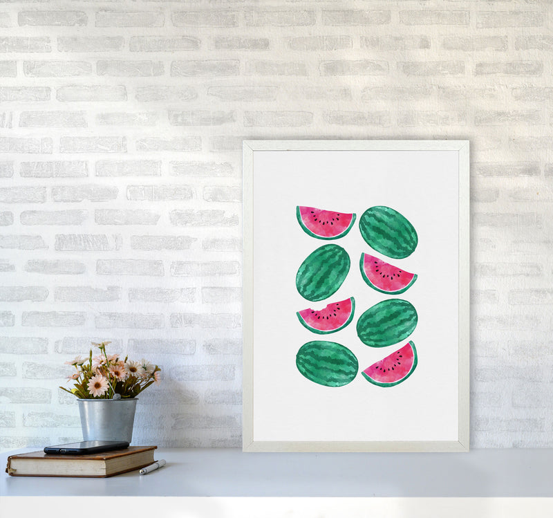 Watermelon Crowd Print By Orara Studio, Framed Kitchen Wall Art A2 Oak Frame