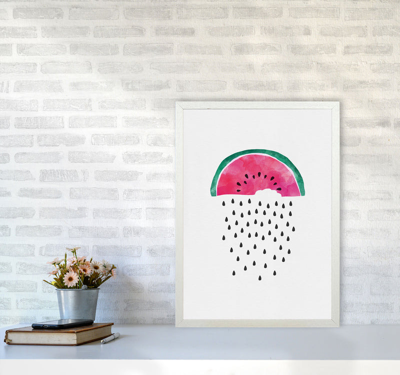 Watermelon Rain Print By Orara Studio, Framed Kitchen Wall Art A2 Oak Frame