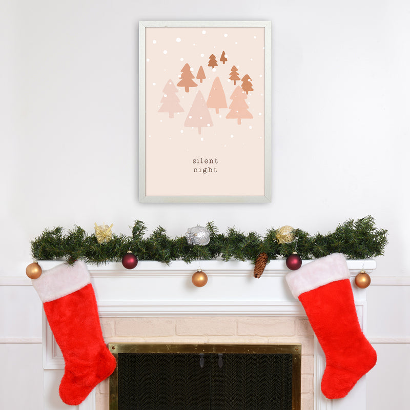 Silent Night Christmas Art Print by Orara Studio A2 Oak Frame