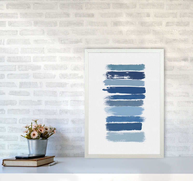 Ombre Blue Abstract Art Print by Orara Studio A2 Oak Frame