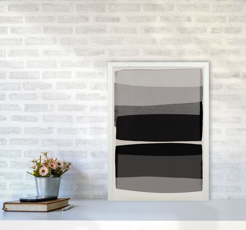 Modern Black and White Abstract Art Print by Orara Studio A2 Oak Frame