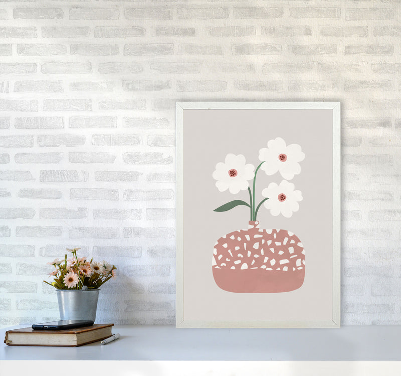 Terrazzo & Flowers Art Print by Orara Studios A2 Oak Frame