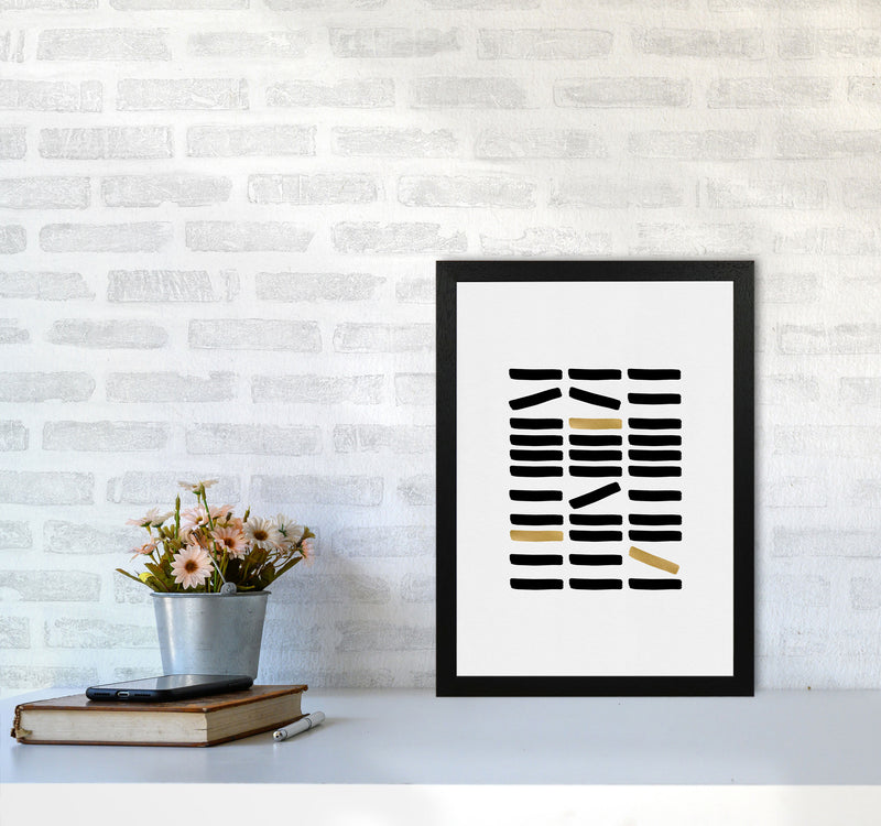 Black And Gold Abstract Print By Orara Studio A3 White Frame