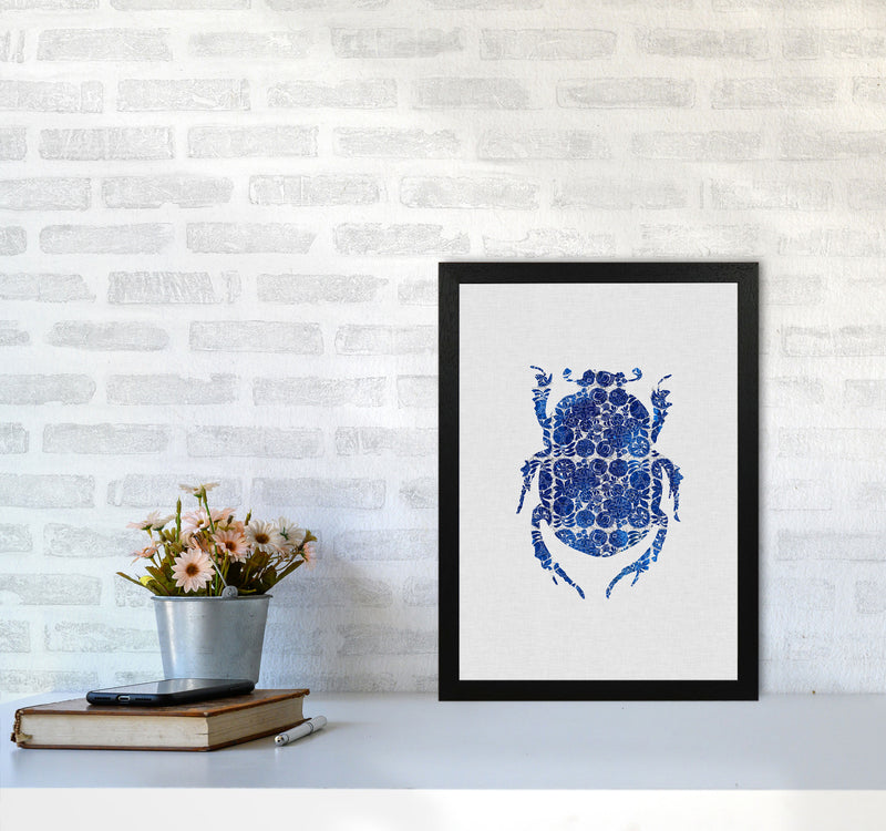 Blue Beetle I Print By Orara Studio Animal Art Print A3 White Frame