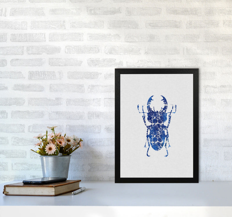 Blue Beetle III Print By Orara Studio Animal Art Print A3 White Frame