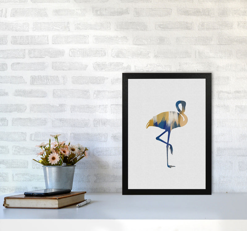 Flamingo Blue & Yellow Print By Orara Studio Animal Art Print A3 White Frame