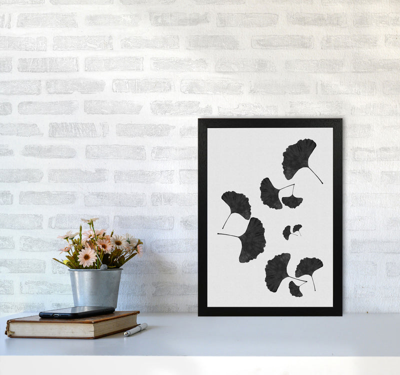 Ginkgo Leaf Black & White I Print By Orara Studio A3 White Frame