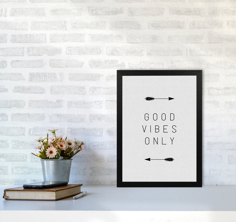 Good Vibes Only Arrow Quote Print By Orara Studio A3 White Frame