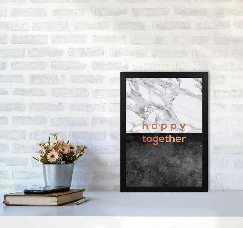 Happy Together Copper Quote Print By Orara Studio A3 White Frame