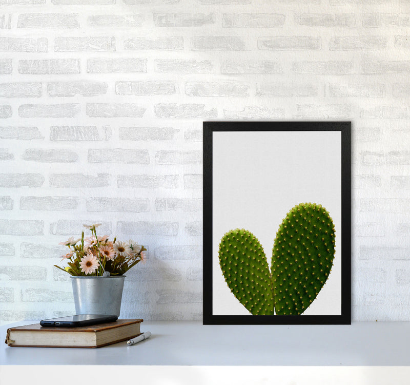Heart Cactus Print By Orara Studio, Framed Botanical & Nature Art Print A3 White Frame