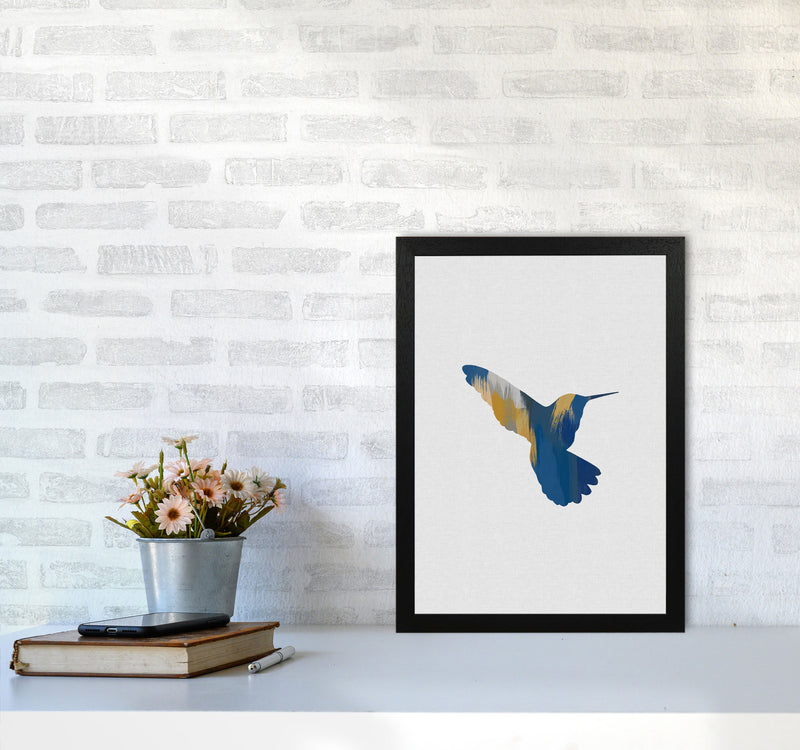 Hummingbird Blue & Yellow II Print By Orara Studio Animal Art Print A3 White Frame