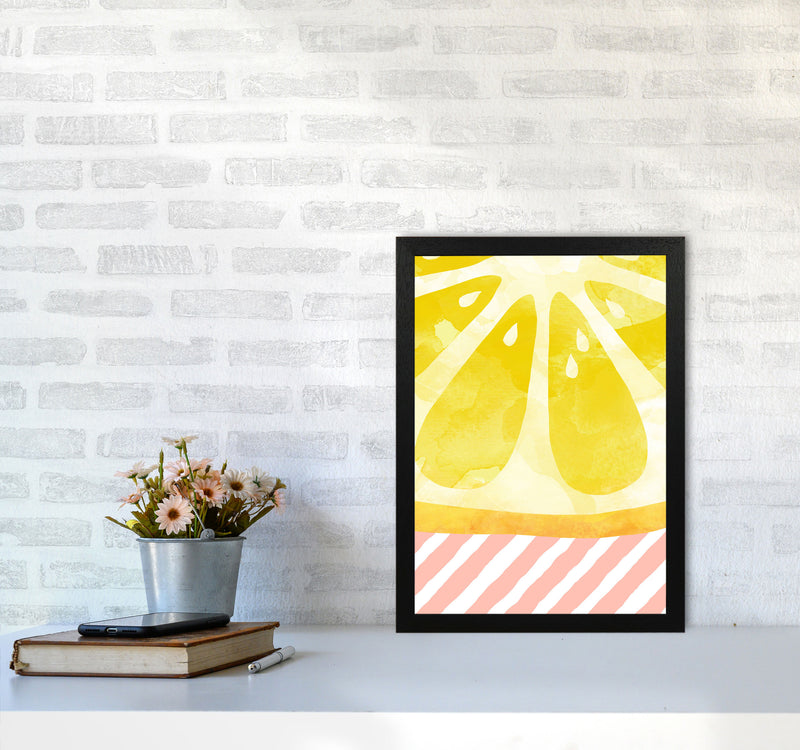 Lemon Abstract Print By Orara Studio, Framed Kitchen Wall Art A3 White Frame