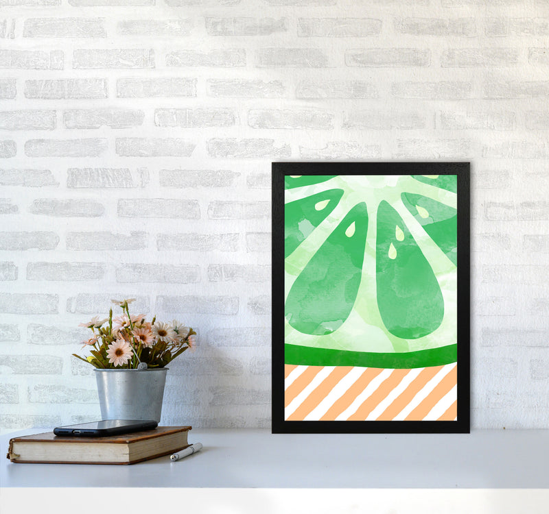 Lime Abstract Print By Orara Studio, Framed Kitchen Wall Art A3 White Frame