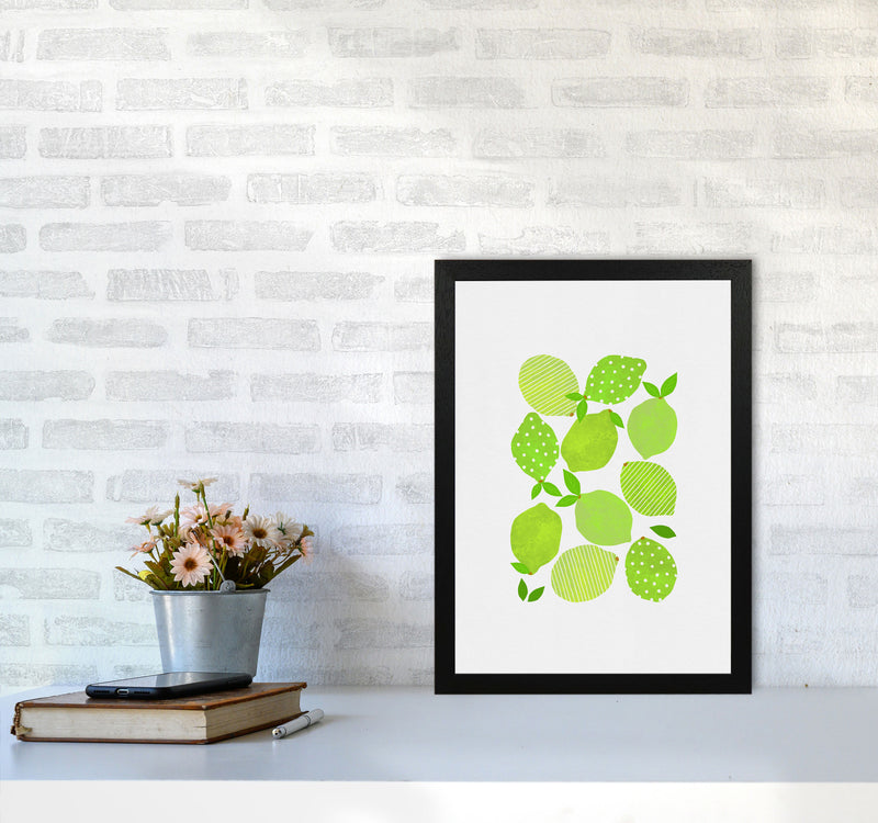 Lime Crowd Print By Orara Studio, Framed Kitchen Wall Art A3 White Frame