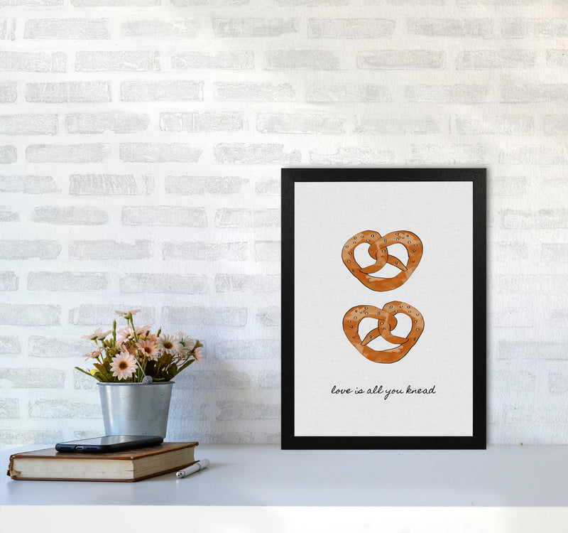Love Is All You Knead Print By Orara Studio, Framed Kitchen Wall Art A3 White Frame